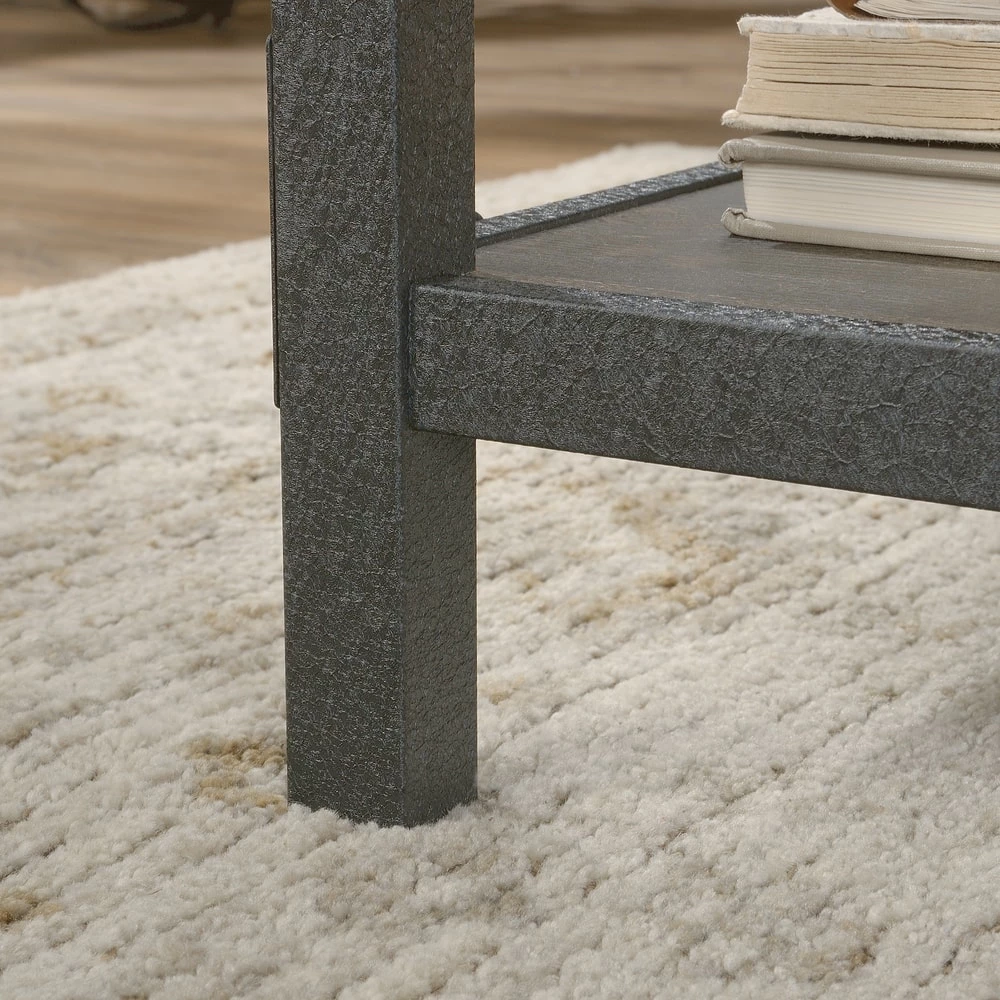 Sauder Steel River Double Pedestal Desk With Storage, Carbon Oak - Image 7