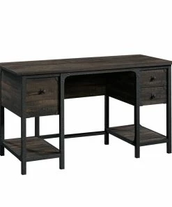 Sauder Steel River Double Pedestal Desk With Storage, Carbon Oak