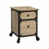 Sauder Steel Pedestal River File Cabinet With Drawers, Milled Mesquite