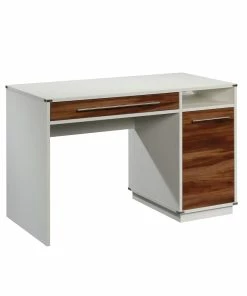 Sauder Vista Key Single Pedestal Desk With Storage, Pearl Oak