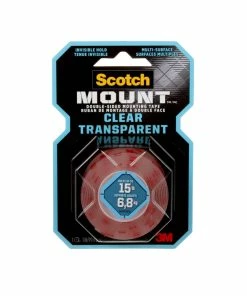 3M Scotch-Mount Clear Double-Sided Mount Tape, 1-in X 60-in